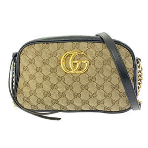 Gucci Original GG Marmont Small Shoulder Bag Beige Black